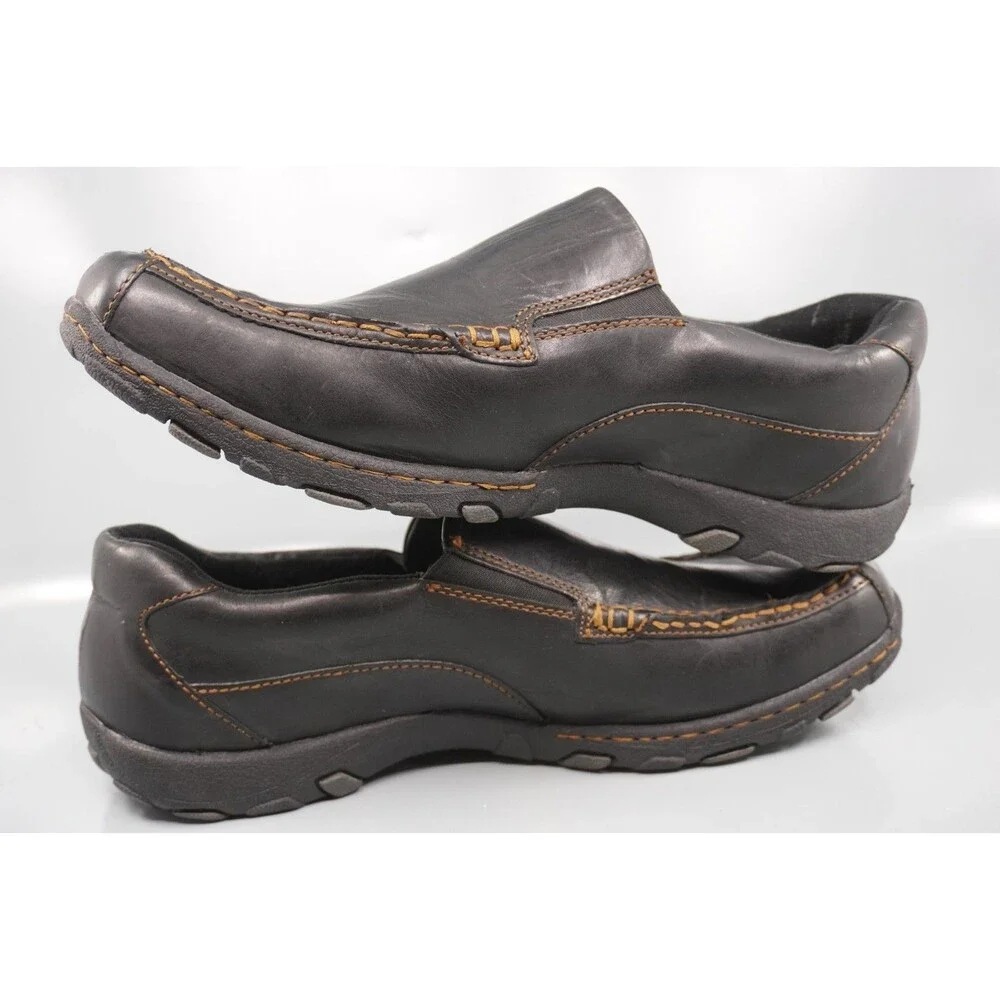 Born b.o.c. Eric Men's Loafers Size 14 Black Leather Slip On Comfort Casual Shoe